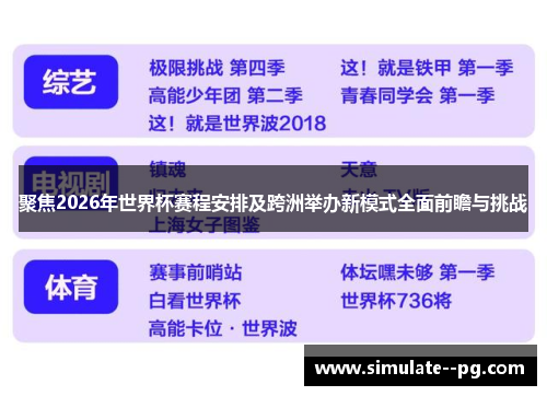 聚焦2026年世界杯赛程安排及跨洲举办新模式全面前瞻与挑战 聚焦2026年世界杯赛程安排及跨洲举办新模式全面前瞻与挑战